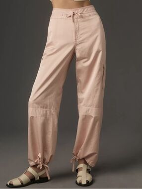Anthropologie Pilcro Satin Parachute Pants,  Size 32, Pink, Like New